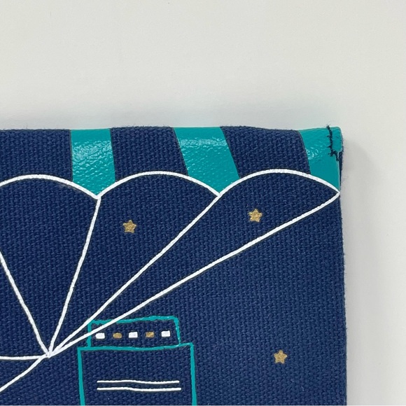 Blue Benefit San Francisco Cosmetic Clutch Makeup Bag with Snap Front - Picture 5 of 16